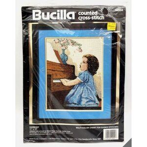 Bucilla Vtg 1994 HARMONY Piano Based on Bessie Pease Gutmann Cross Stitch‎ Kit